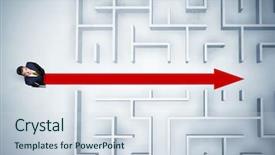  Presentation with abstract business - Cool new presentation theme with looking at maze with red backdrop and a sky blue colored foreground