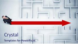  Presentation with maze - Audience pleasing PPT theme consisting of looking at maze with red backdrop and a  colored foreground