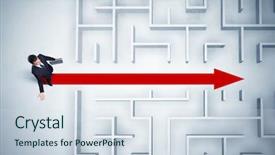  Presentation with maze - Slide set having looking at maze with red background and a  colored foreground