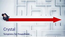  Presentation with red white blue business - Audience pleasing PPT layouts consisting of looking at maze with red backdrop and a  colored foreground