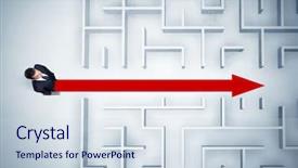  Presentation with red white blue business - Amazing PPT theme having looking at maze with red backdrop and a  colored foreground
