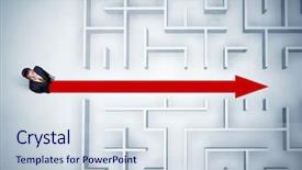  Presentation with business abstract - PPT layouts having looking at maze with red background and a  colored foreground