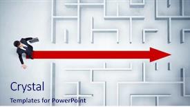  Presentation with red white blue business - Beautiful theme featuring looking at maze with red backdrop and a sky blue colored foreground