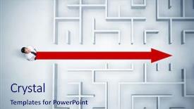  Presentation with red white blue business - Amazing slide deck having looking at maze with red backdrop and a  colored foreground