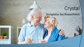  Presentation with fruit drink - Slide deck with looking at one another background and a light gray colored foreground