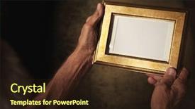  Presentation with old photo - Slide deck featuring looking at photo frame background and a wine colored foreground