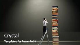  Presentation with books - Presentation design having looking at pile of book background and a dark gray colored foreground