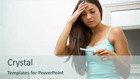  Presentation with pregnancy - Audience pleasing PPT layouts consisting of looking at pregnancy test backdrop and a  colored foreground