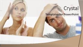  Presentation with ageing - Audience pleasing slide set consisting of looking at reflections in mirror backdrop and a lemonade colored foreground