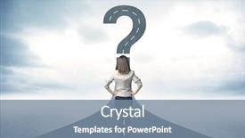  Presentation with maze - Presentation design having looking at road with question background and a seafoam green colored foreground