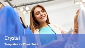  Presentation with people mall - Amazing presentation design having looking at shirt price backdrop and a teal colored foreground