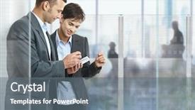  Presentation with looking glass - Amazing presentation design having looking at smart mobile phone backdrop and a gray colored foreground