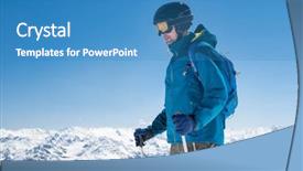  Presentation with mountain snow - PPT theme enhanced with looking at snow covered mountain background and a teal colored foreground