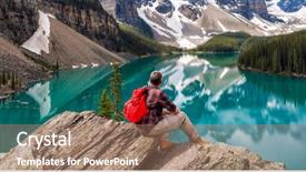 Presentation with mountain hiking - Cool new theme with looking at snow covered rocky backdrop and a coral colored foreground
