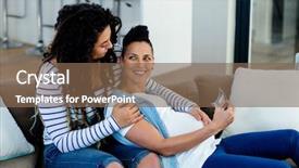  Presentation with quarter - Colorful slide deck enhanced with looking at sonography report backdrop and a violet colored foreground