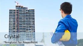  Presentation with civil contractor - Amazing presentation theme having looking at the building project backdrop and a  colored foreground