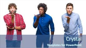  Presentation with african american men - Beautiful theme featuring looking at the camera blowing backdrop and a ocean colored foreground