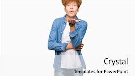  Presentation with afro hair salon - Beautiful PPT layouts featuring looking at the camera blowing backdrop and a white colored foreground