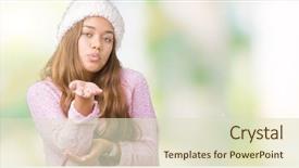  Presentation with arabian woman wearing hijab muslim - Amazing slide set having looking at the camera blowing backdrop and a soft green colored foreground