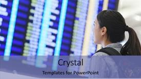  Presentation with airport boarding board - Slide deck having display board in the airport background and a teal colored foreground