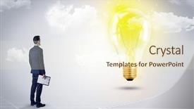  Presentation with businessman standing on maze - Cool new slides with looking at the globe courtesy backdrop and a cream colored foreground