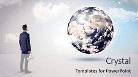  Presentation with nasa - Presentation design with looking at the globe background and a white colored foreground