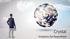  Presentation with what is thing used in looking for far object - Slides enhanced with looking at the globe background and a white colored foreground