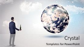  Presentation with nasa - Cool new slide set with looking at the globe backdrop and a white colored foreground