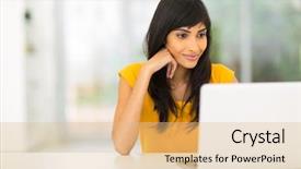  Presentation with indian woman bridal face - Presentation theme enhanced with animal - duck swim on lake background and a gray colored foreground.