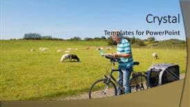  Presentation with road bike - Theme enhanced with looking at the road map background and a  colored foreground