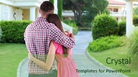  Presentation with child dream house - Cool new slide deck with looking at their dream house backdrop and a seafoam green colored foreground