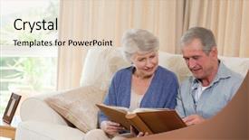  Presentation with photo album - Amazing theme having looking at their photo album backdrop and a lemonade colored foreground