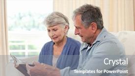  Presentation with photo album - Audience pleasing slides consisting of looking at their photo album backdrop and a seafoam green colored foreground