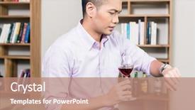  Presentation with looking glass - Amazing PPT layouts having looking at time on wristwatch backdrop and a coral colored foreground