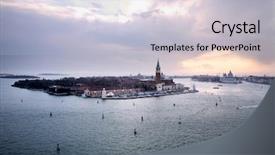  Presentation with far away - Slide deck having looking-at-venice-from-far background and a light gray colored foreground