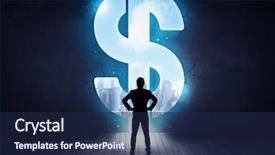  Presentation with wall - Presentation theme featuring looking at wall with hole background and a  colored foreground