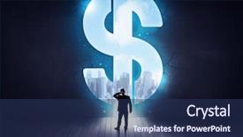  Presentation with wall - Beautiful PPT theme featuring looking at wall with hole backdrop and a navy blue colored foreground