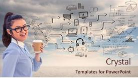  Presentation with landscape - Beautiful slide deck featuring looking at wall with note backdrop and a lemonade colored foreground