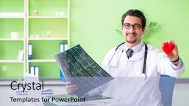  Presentation with dental radiology panoramic x ray - Beautiful PPT layouts featuring looking at x-ray scan backdrop and a light blue colored foreground