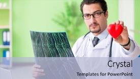  Presentation with cardiac - Audience pleasing slides consisting of looking at x-ray scan backdrop and a light blue colored foreground