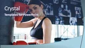  Presentation with boxing - Beautiful PPT theme featuring looking at you while training backdrop and a ocean colored foreground