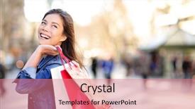  Presentation with space race - Colorful theme enhanced with looking away at copy space backdrop and a coral colored foreground