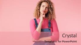  Presentation with curly fern sun - Amazing presentation theme having looking away isolated over pink backdrop and a coral colored foreground