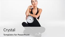  Presentation with asian fitness elderly - Audience pleasing theme consisting of looking away isolated over white backdrop and a white colored foreground