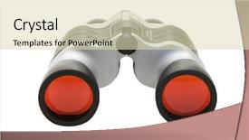  Presentation with red stars gala - Audience pleasing theme consisting of looking closer - red lens binoculars backdrop and a  colored foreground