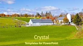  Presentation with colonial - Colorful PPT theme enhanced with looking colonial style dairy farm backdrop and a tawny brown colored foreground