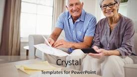  Presentation with kids room children smile - Theme having looking documents - portrait of senior couple sitting background and a  colored foreground