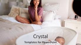  Presentation with african american baby - PPT theme enhanced with looking down at her three background and a soft green colored foreground