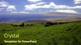  Presentation with maui - Amazing slide set having looking down at maui island's coastline from 4 000 feet above sea level backdrop and a tawny brown colored foreground