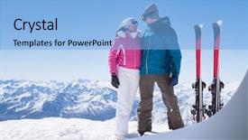  Presentation with mountain snow - Beautiful PPT layouts featuring looking each other loving backdrop and a light blue colored foreground